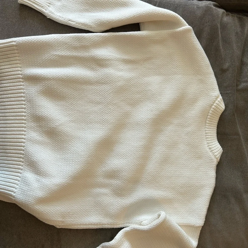 Jenni Kayne Cream Knit Crewneck Sweater
